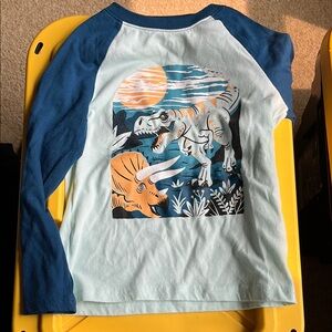 Jumping Beans Blue and White Long Sleeve Tee dinosaur